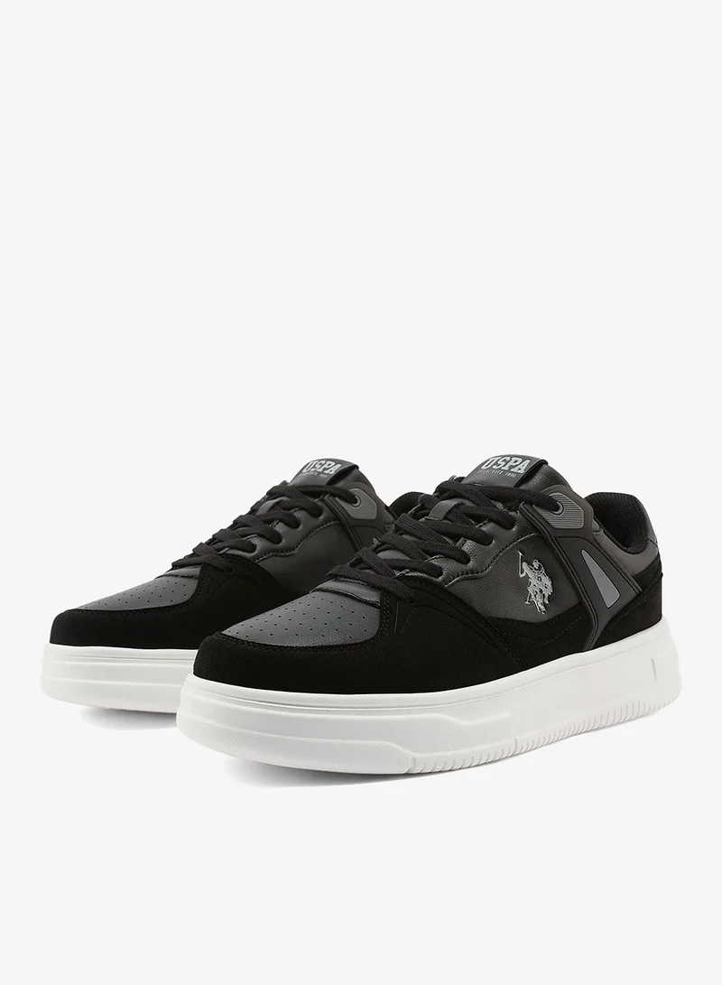 U.S. Polo Assn. black Men's Black Low-Top Canvas Sneakers - Iconic Branding for a Clean Look for Men | Best Price UAE
